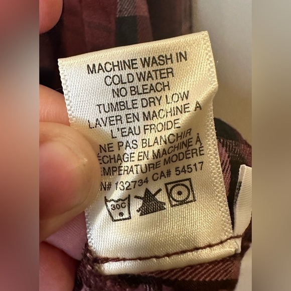 Cloth & Stone NWT Women’s Drape Front Plaid Blouse Top Burgundy/Pink Size XS - Picture 6 of 8